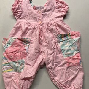 Vintage Maggie Mackall cotton pastel one piece  romper 12 months snap crotch